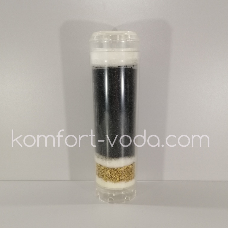 Вугільний картридж із засипкою KDF AquaKut FCCBKDF 10", фото 1