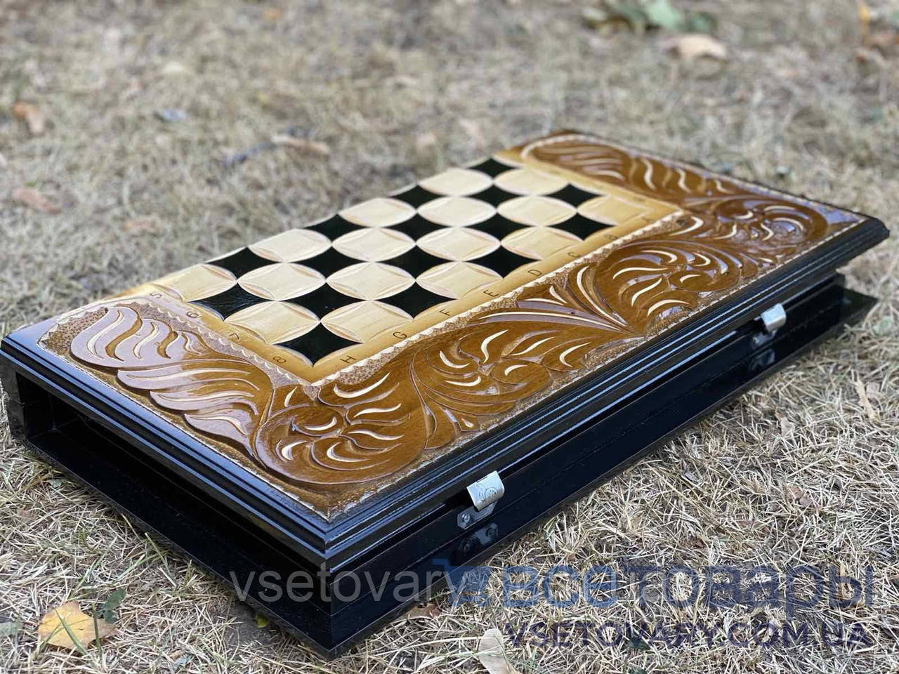 Нарди, шахи, шашки ручної роботи РИЦАРІ-4 (60х60 см.)