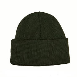 Шапка в'язана утеплена з флісом  (чорна)