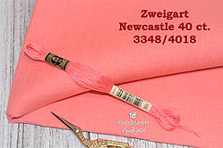 Ткань равномерного переплетения Zweigart Newcastle 40 ct. 3348/4018 Coral (Коралловый)