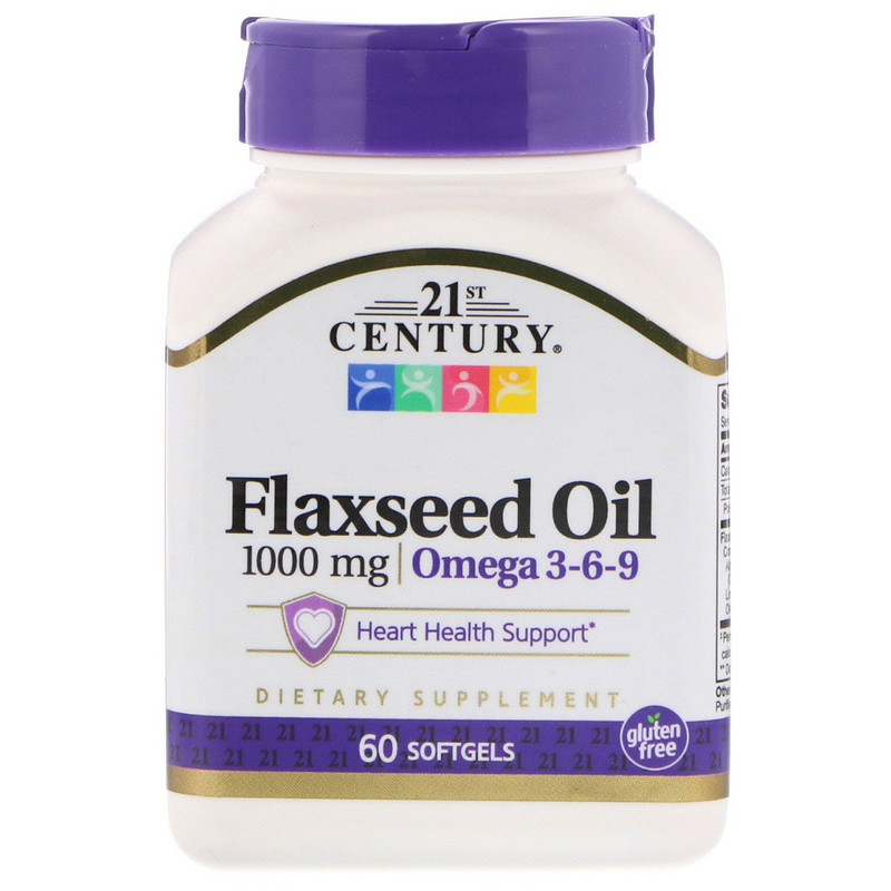 Flaxseed Oil 1000 мг 21st Century 60 капсул, фото 1