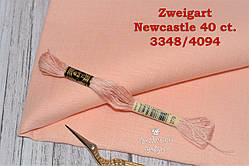 Тканина рівномірного переплетення Zweigart Newcastle 40 ct. 3348/4094 Apricot (Абрикос, Креветочний)