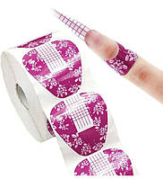 Одноразовые формы для наращивания ногтей 500 Шт -Бумажные Формы для Наращивания Ногтей Широкие Прямые Розовые