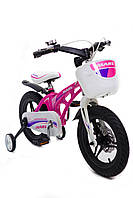 Дитячий легкий магнієвий велосипед зі складним рулем MARS-14 Дюймов Рожевий