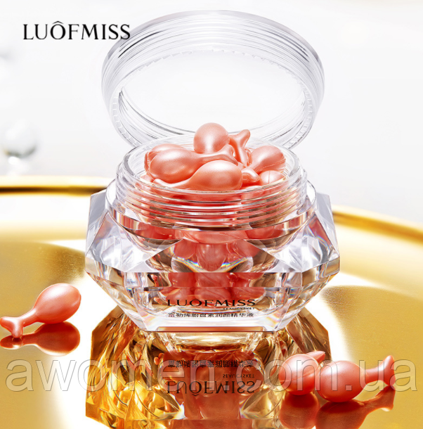 Сироватка для обличчя Luofmiss Fullerene Placente Gold 30 капсул