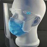 Маска защитная на голову от вирусов прозрачная Face Shield Glasses (10шт)