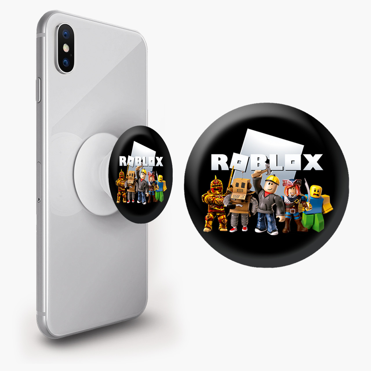 Тримач для смартфона попсокет (Popsockets)  Роблокс (Roblox) Білий