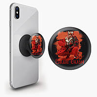 Попсокет (Popsockets) держатель для смартфона Билли Айлиш (Billie Eilish) (8754-1214) Черный