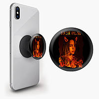 Попсокет (Popsockets) держатель для смартфона Билли Айлиш (Billie Eilish) (8754-1602) Черный