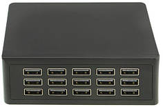 Сетевое зарядное устройство 15 USB-портов Charger Adapter 6876 Black