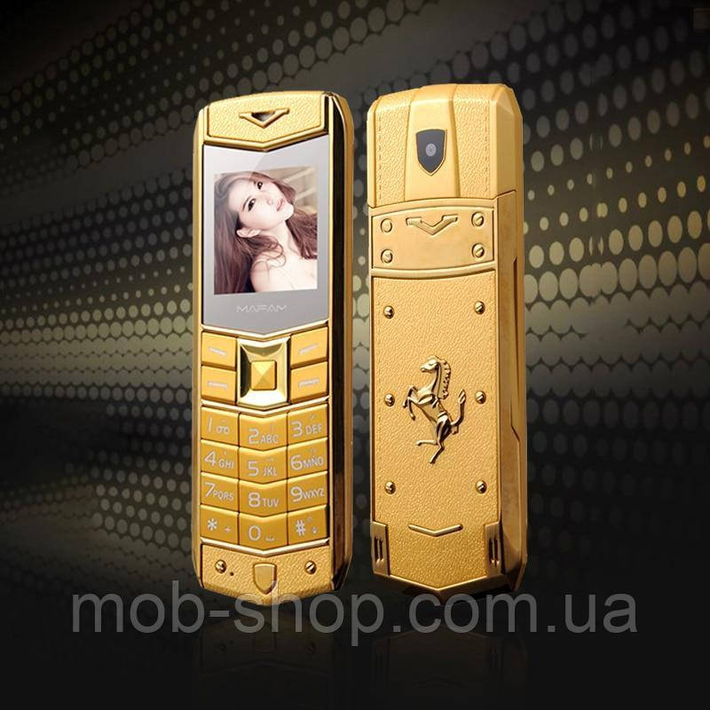 Стильний мобільний телефон H-Mobile A8 (Mafam A8) gold. Vertu design кнопковий телефон Верту