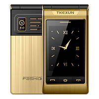 Мобільний телефон Tkexun G10-1 (Yeemi G10-1) 3G gold розкладачка з великим екраном та батареєю