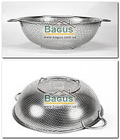 Друшляк 25,5 см із неіржавкої сталі з двома вушками та підставкою Dynasty DYN-20025