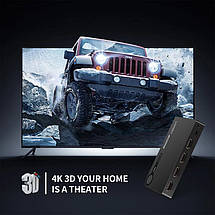 HDMI перемикач v1.4 Ugreen 40234 3 Вхід 1 Вихід 4K HD (Чорний), фото 3