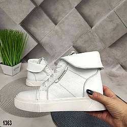 Білі зимові жіночі черевики натуральна шкіра 36 та 41 р-ри