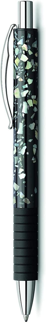 Ручка кулькова Faber-Castell Basic Pen Mother of Pearl, корпус чорний із перламутровими домішками, 148871