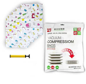 Вакуумний пакет для зберігання речей та одягу з насосом HLV R26106 5 шт (N011059), фото 3