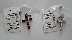 Підвіс срібний хрестик із фіанітами