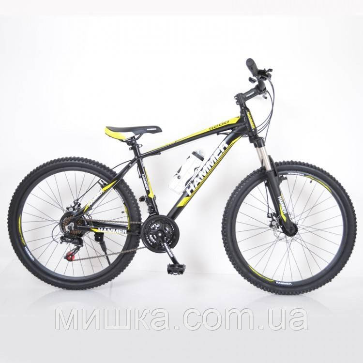 Стильний спортивний алюмінієвий велосипед S200, колеса 24"*1.95", рама 14", чорно-жовтий, фото 1