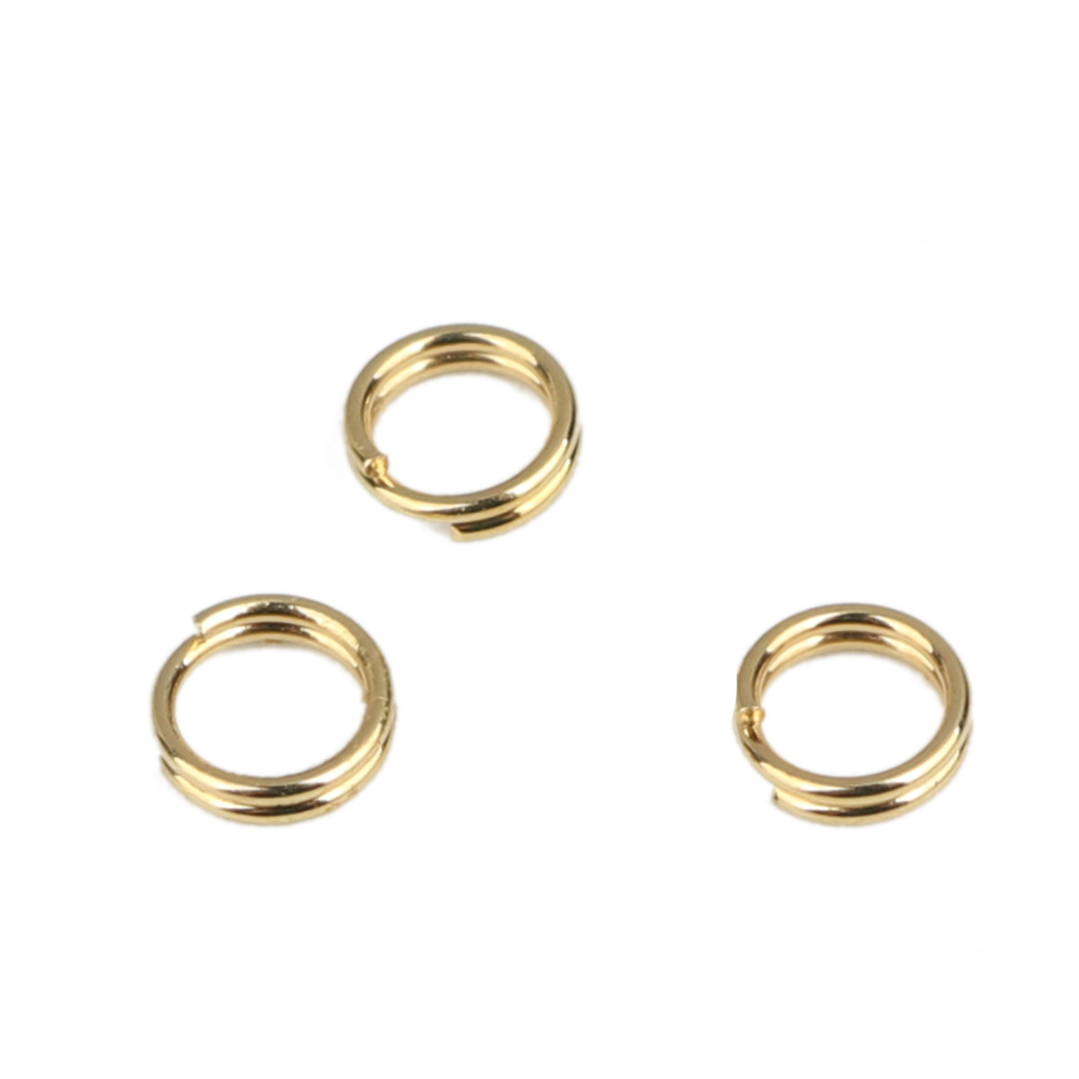 Колечко Подвійна петля, Кругле, Нержавіюча сталь, Колір: золото, 4 мм