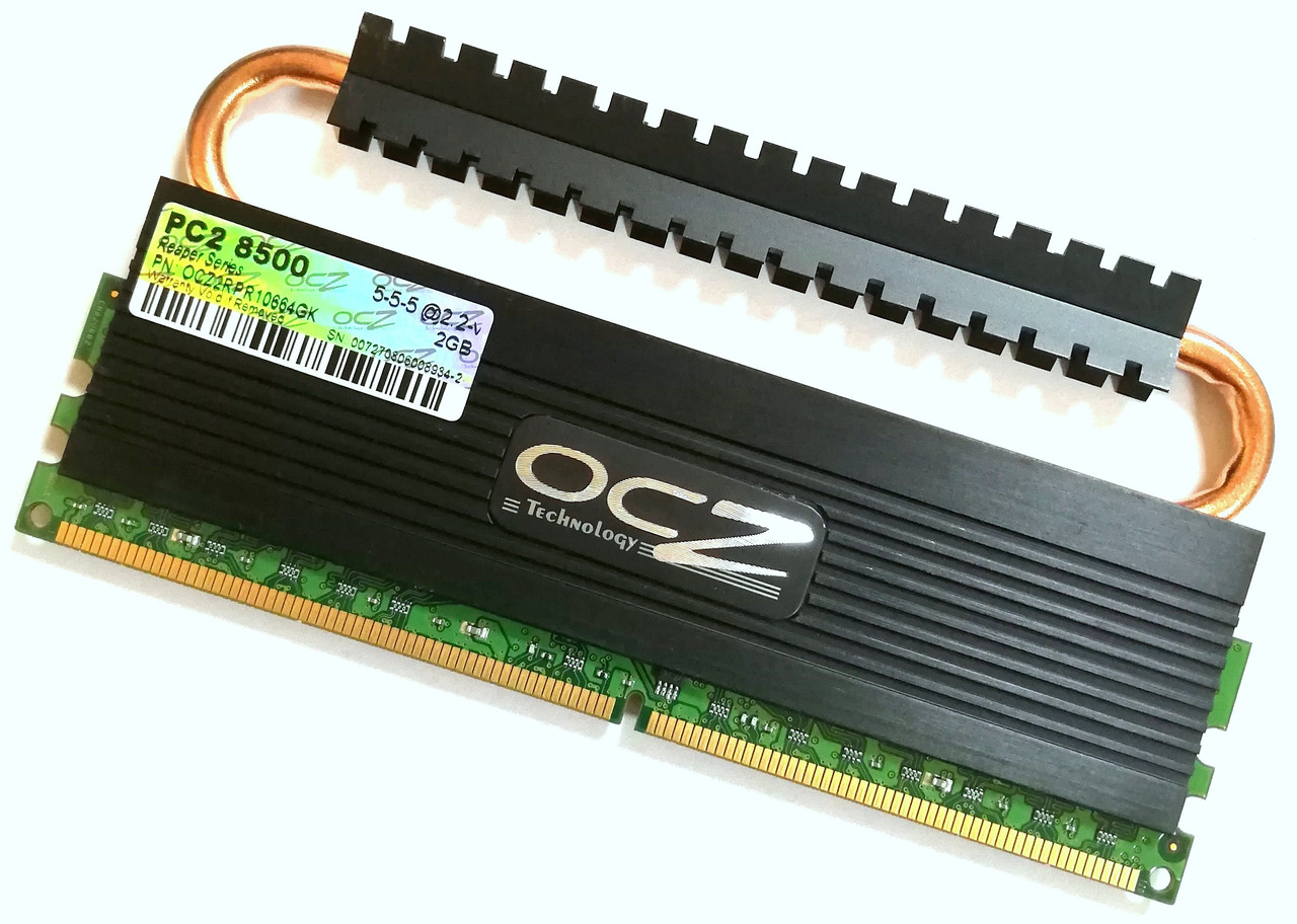 Игровая оперативная память OCZ Reaper DDR2 2Gb 1066MHz PC2 8500U 2R8 CL5 2.2В (OCZ2RPR10664GK) Б/У