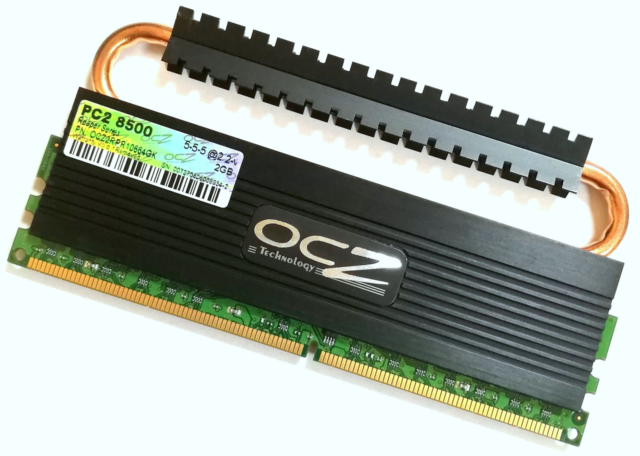 Игровая оперативная память OCZ Reaper DDR2 2Gb 1066MHz PC2 8500U 2R8 CL5 2.2В (OCZ2RPR10664GK) Б/У, фото 1