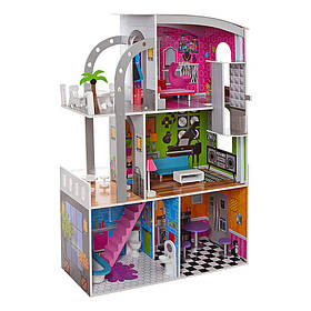 Ляльковий будиночок (113 см) із меблями Bambi MD 2012 | Дерев'яний 3-поверховий будиночок для ляльок
