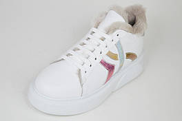 Кросівки білі c хутром Lottini 392037 шкіра 40 39