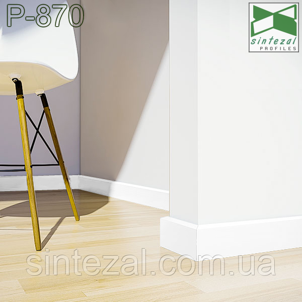 Прямоугольный алюминиевый плинтус для пола Sintezal P-870