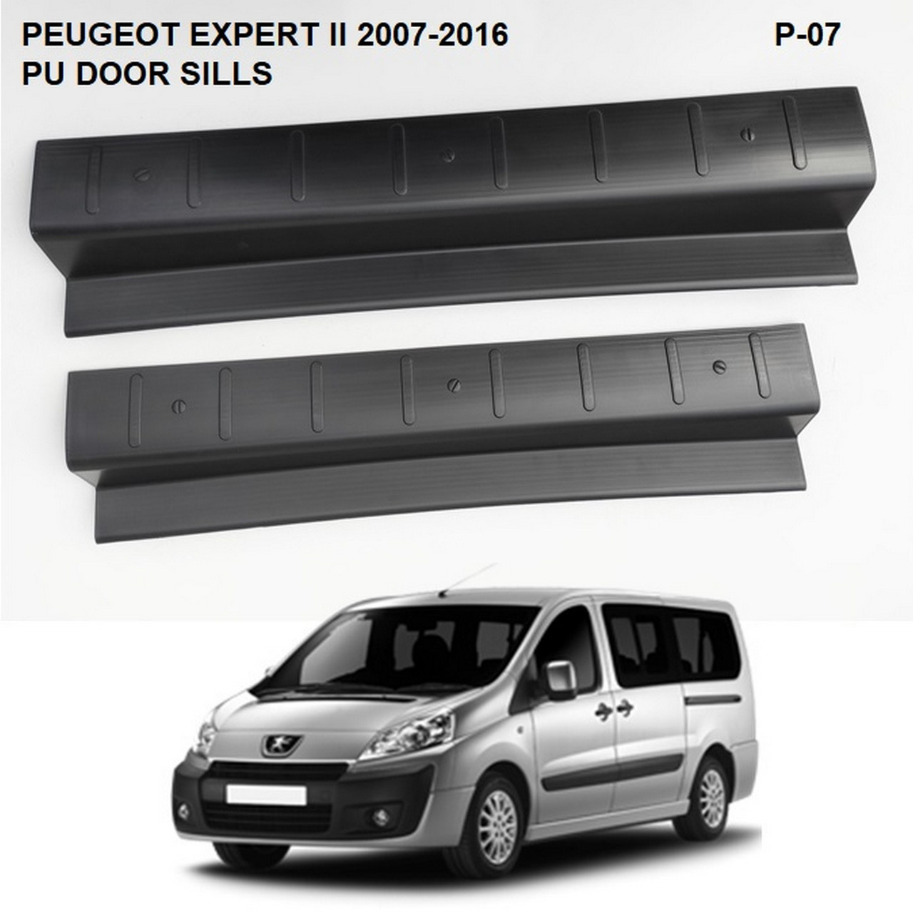 Пластикові захисні накладки на пороги для Peugeot Expert II 2007-2016