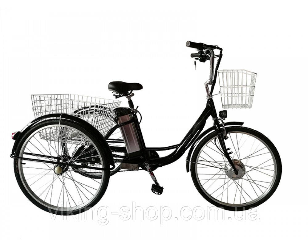 Електровелосипед Li-ion 48 V 350 W 26" триколісний трицикл СОНОВАНИЙ З ГАРАНТІЄЮ