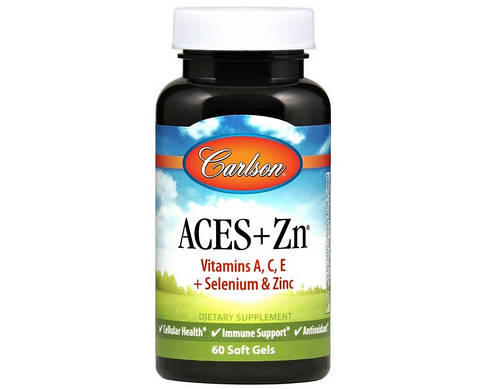 Комплекс вітамінів Carlson Labs ACES Vitamins A, C, E + Selenium & Zinc 60 капсул, фото 2