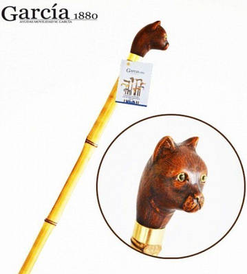 Тростина Artes, деревина бамбука, рукоять у вигляді голови кота Garcia