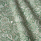 Скатертина овальна бавовна тефлонова водовідштовхувальне гідрофобне просочення листя (листва) зелене, фото 2