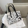 Екосумка біла з малюнками з коричневими ручками, фото 3