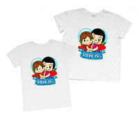 Парные футболки с принтом "Love is... 2" Push IT