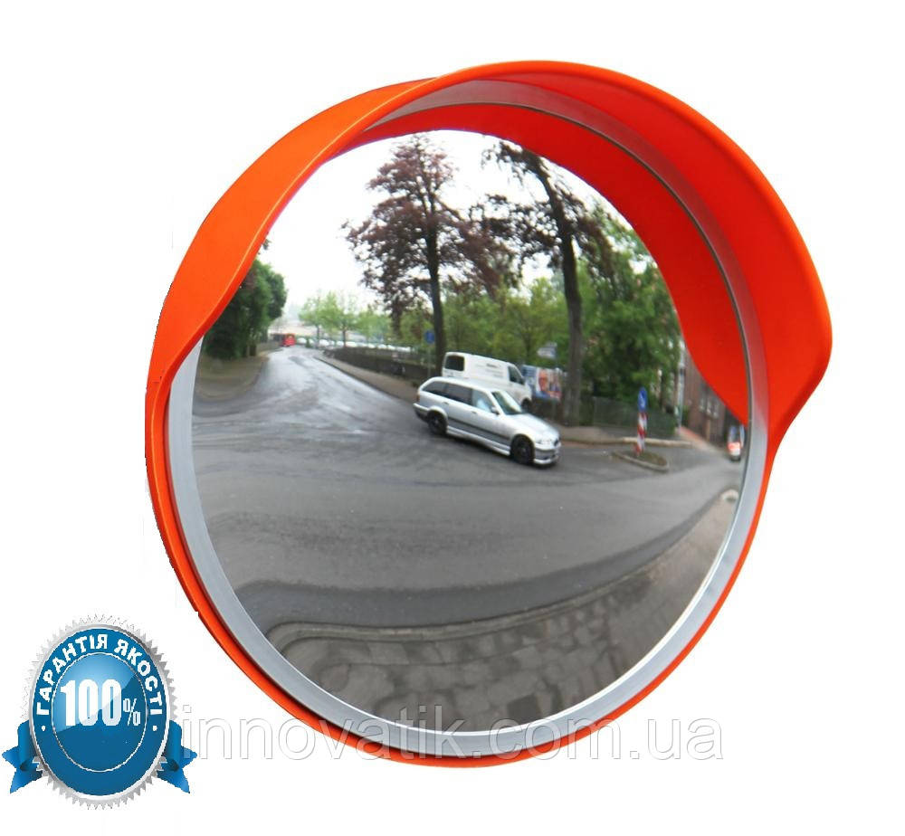 Дорожній сферичне дзеркало з козирком UNI 600 cap, фото 1