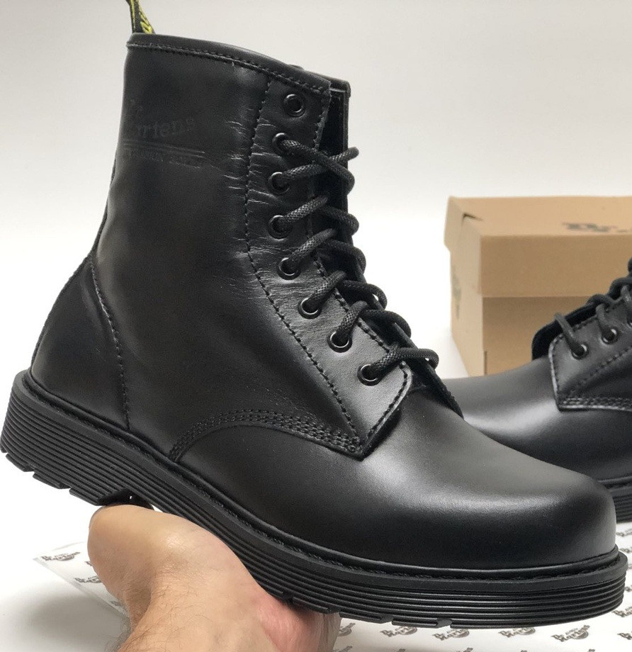 Теплі чоловічі черевики Dr.Martens мартінс чорні ТЕРМО осінь-зима 42-44р. Живе фото. топ, фото 1