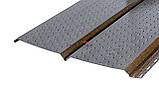 Софіт металевий для підшивки даху Темне дерево (металевий сайдинг під дошку фальш брус), фото 2