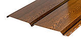 Софіт металевий для підшивки даху Темне дерево (металевий сайдинг під дошку фальш брус), фото 7