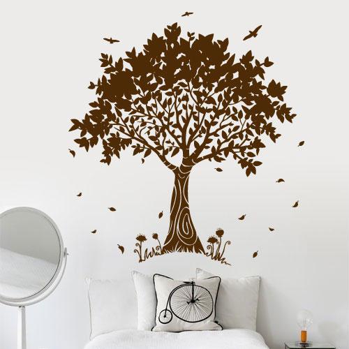 Інтер'єрна вінілова наклейка на стіну Дерево гармонії та миру (гарне дерево, сімейне дерево)