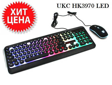 УЦІНКА! Провідна ігрова клавіатура з підсвічуванням і миша HK3970 LED