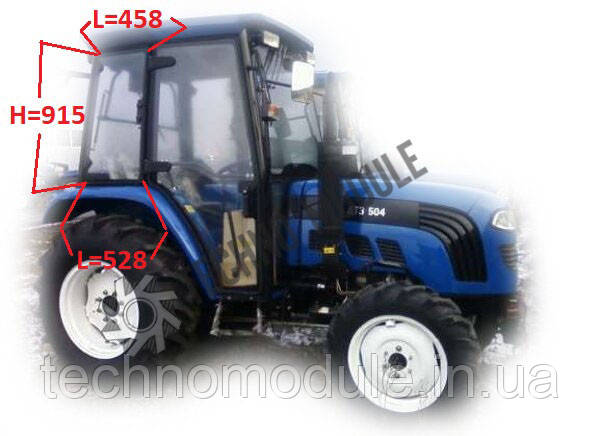 Скло бокове праве (нов) ДТЗ 504 (h-915, L458x528)