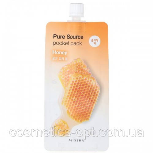 Нічна маска для обличчя на основі меду MISSHA Pure Source Pocket Pack Honey, 10 мл