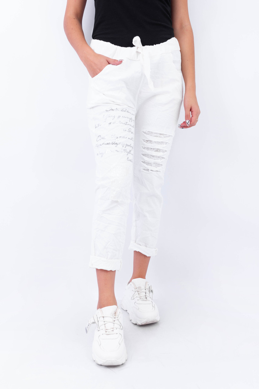 Жіночі спортивні штани Okay білі