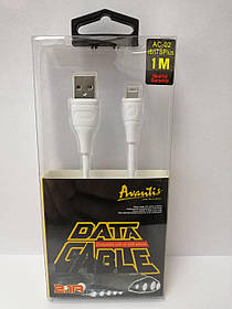 USB кабель Avantis Lightning Round AC-02i  2A белый