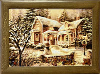 Картина пейзаж из янтаря " Зимняя сказка "