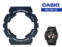 Безель Casio G-Shock GA-100 Black Original с белыми надписями