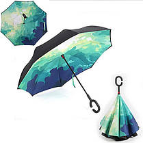 Стильный большой двойной зонт трость, фото 3