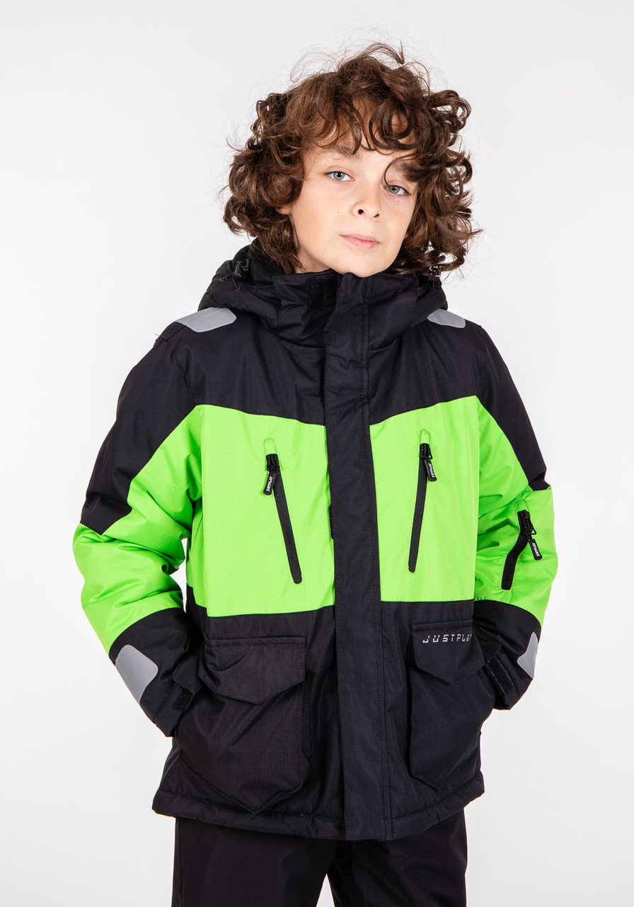 Куртка лижна дитяча Just Play Tern чорний / салатовий (B3343-black) — 128/134, фото 1
